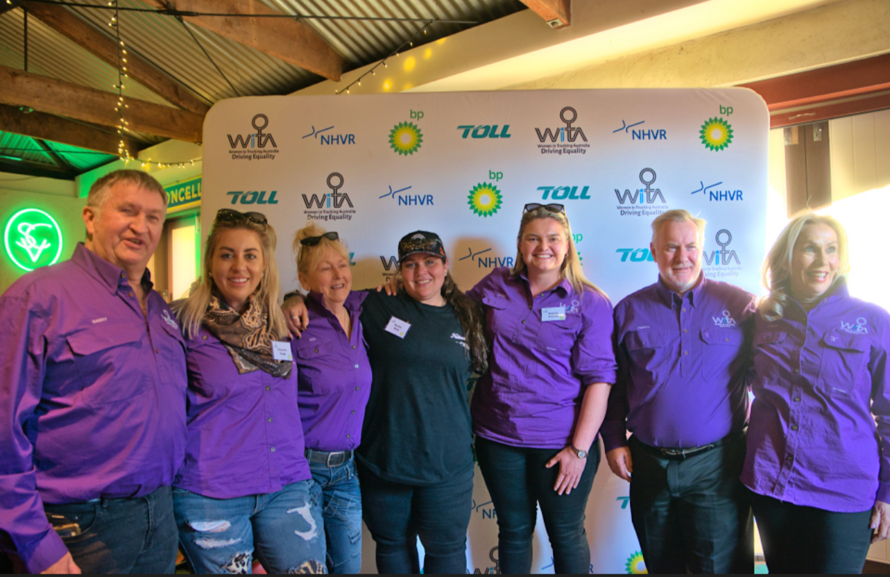 The Women in Trucking Australia Board of Directors – driving change and creating opportunities across our industry. Left to right: Barry Fletcher, Danyelle Haigh, Roslyn Anderson, Kattie Risk, Natalie Kascak, Darryl Bothe, and Lyndal Denny.