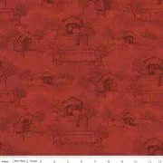 Covered Bridges in Fall Toile Red C16212-RED