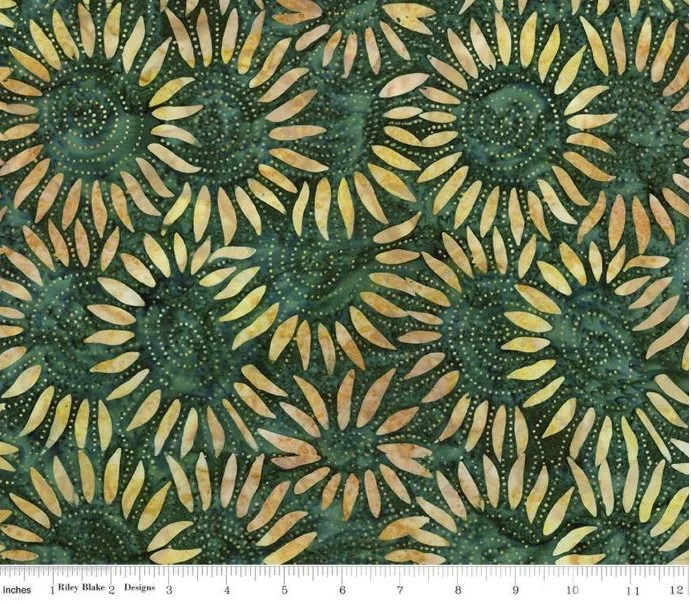 Batiks Carnival Glass Dark Vintage Green BT23361-328