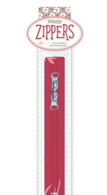 Lori Holt 16" Happy Zipper Red