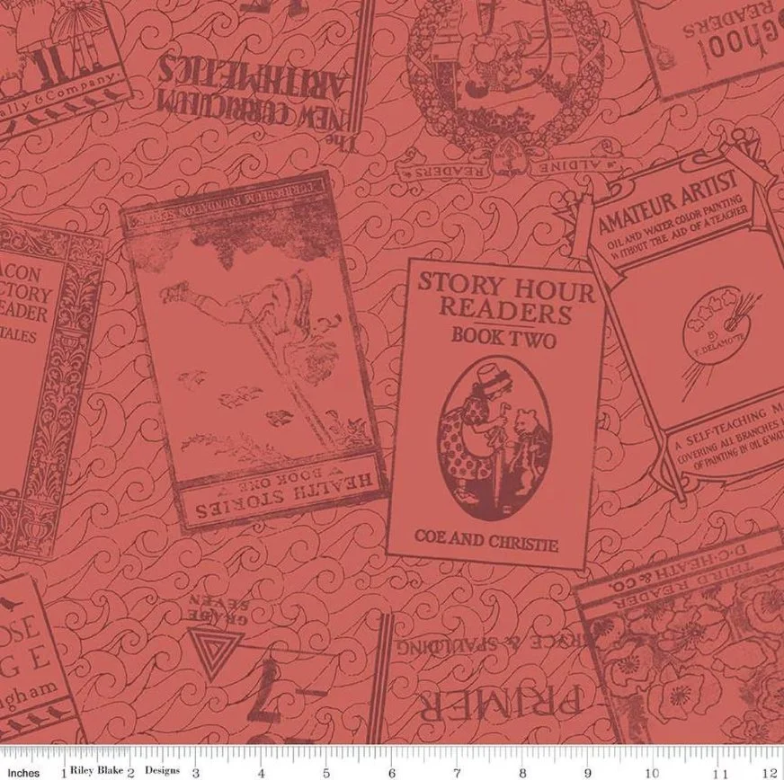 Old School Bookworm Red  C14958-RED