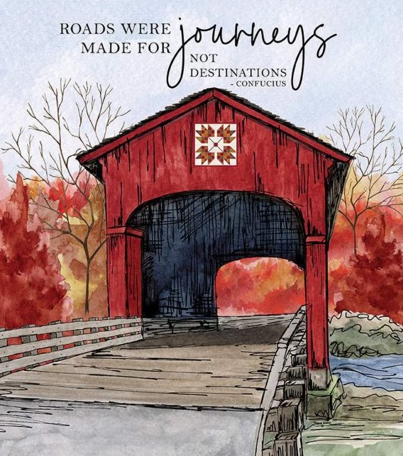 Covered Bridges in Fall Journeys Panel  PD16216-PANEL