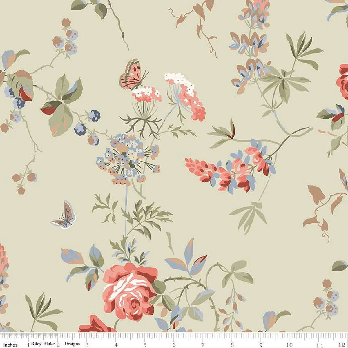 Anne of Green Gables 107/108" Wide Back Floral Sage  WB16129-SAGE