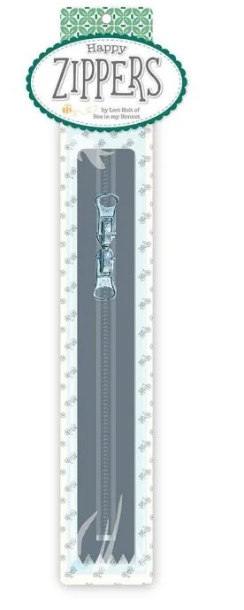 Lori Holt 16" Happy Zipper Gray