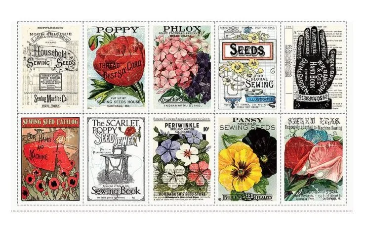Sewing Seeds III Seed Catalog Patch Panel  PD15682-PANEL