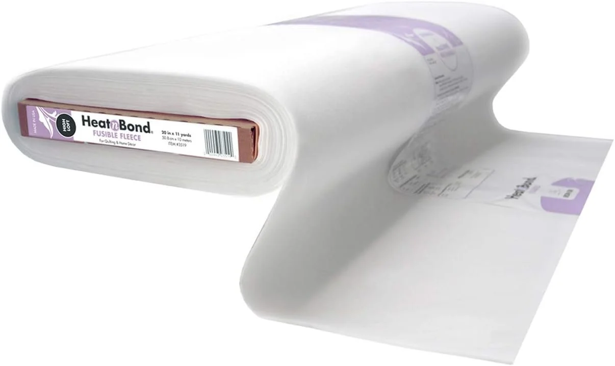 HeatnBond Fusible Fleece – Iron-On Fusible Fleece Interfacing  – 100% Polyester – Made in USA – 20 Inch wide