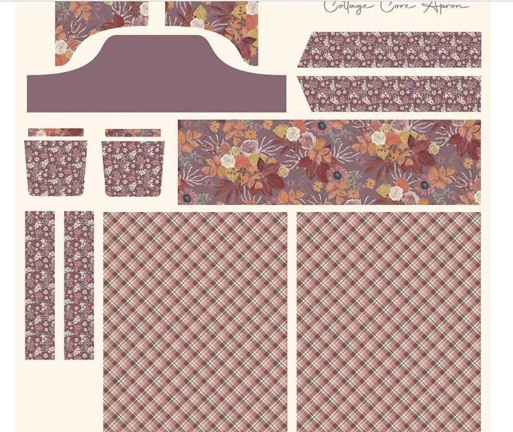 Evening on the Prairie Home Décor Cottage Core Apron Panel Grape HD16754-GRAPE