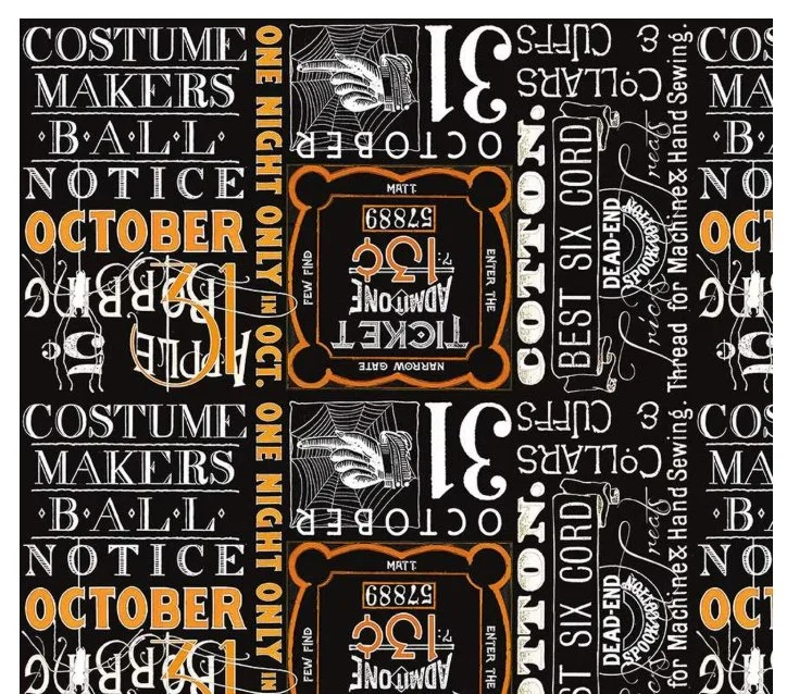 Costume Maker's Act II Ticket Text Black  C16012-BLACK