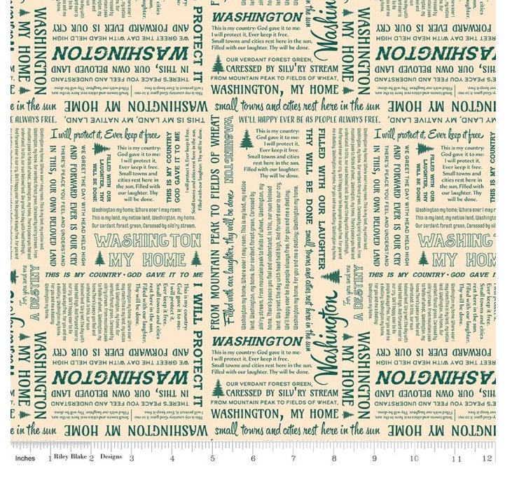 Washington My Home Washington State Song Cream  C16063-CREAM