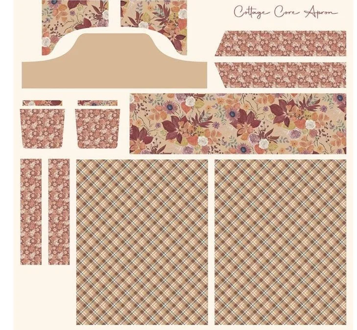 Evening on the Prairie Home Décor Cottage Core Apron Panel Sienna  HD16754-SIENNA