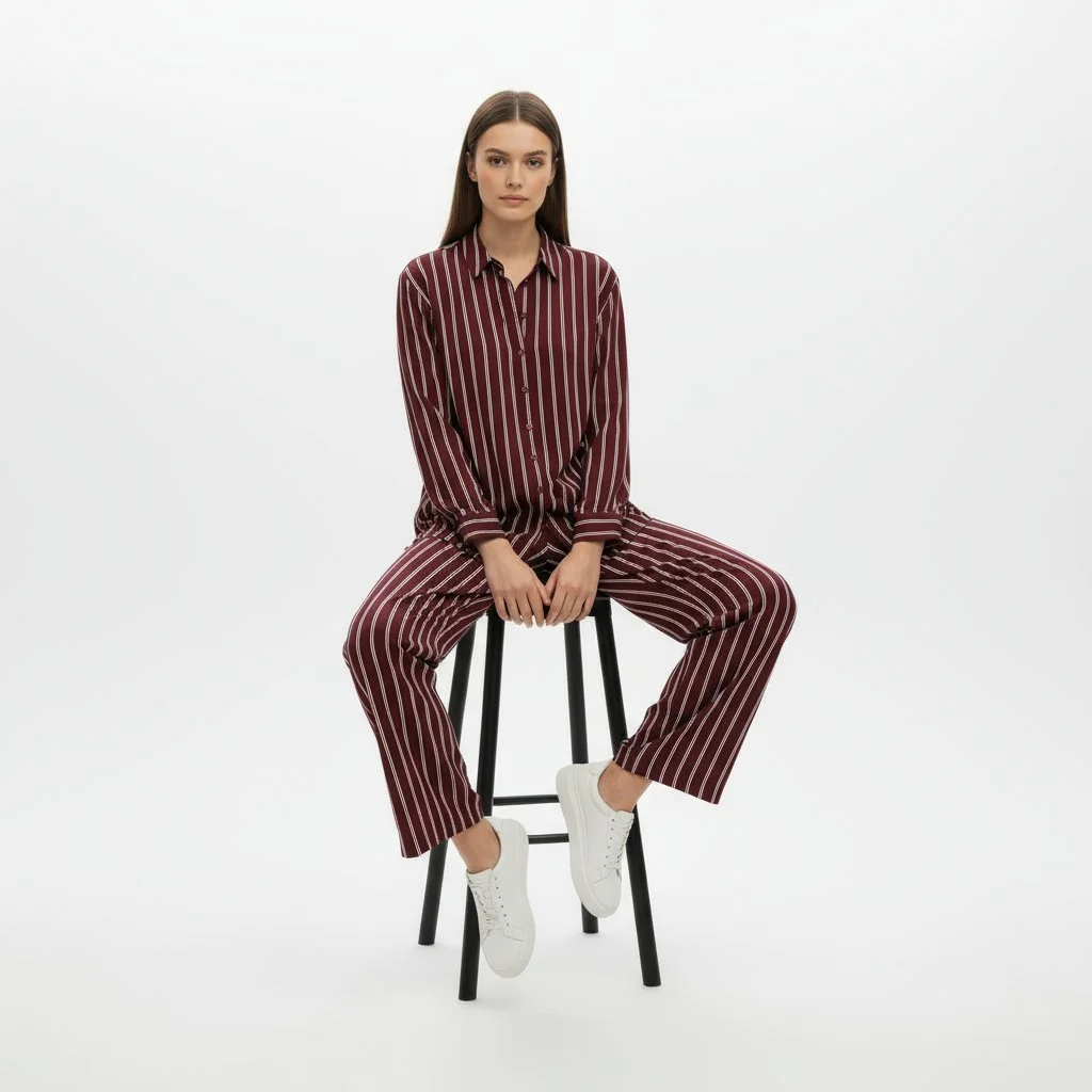 The Bordeaux Stripe Co-ord Set