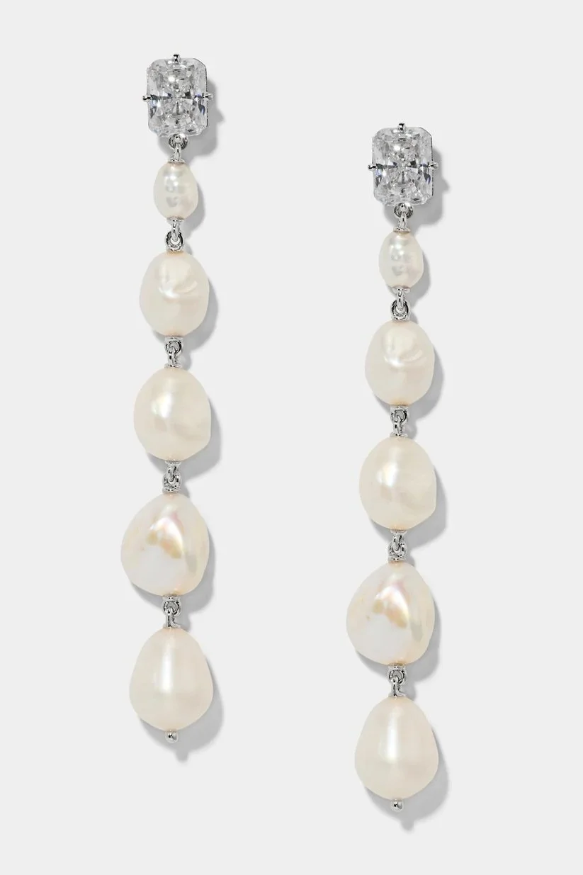 NADRI MADRID PEARL EARRINGS SILVER