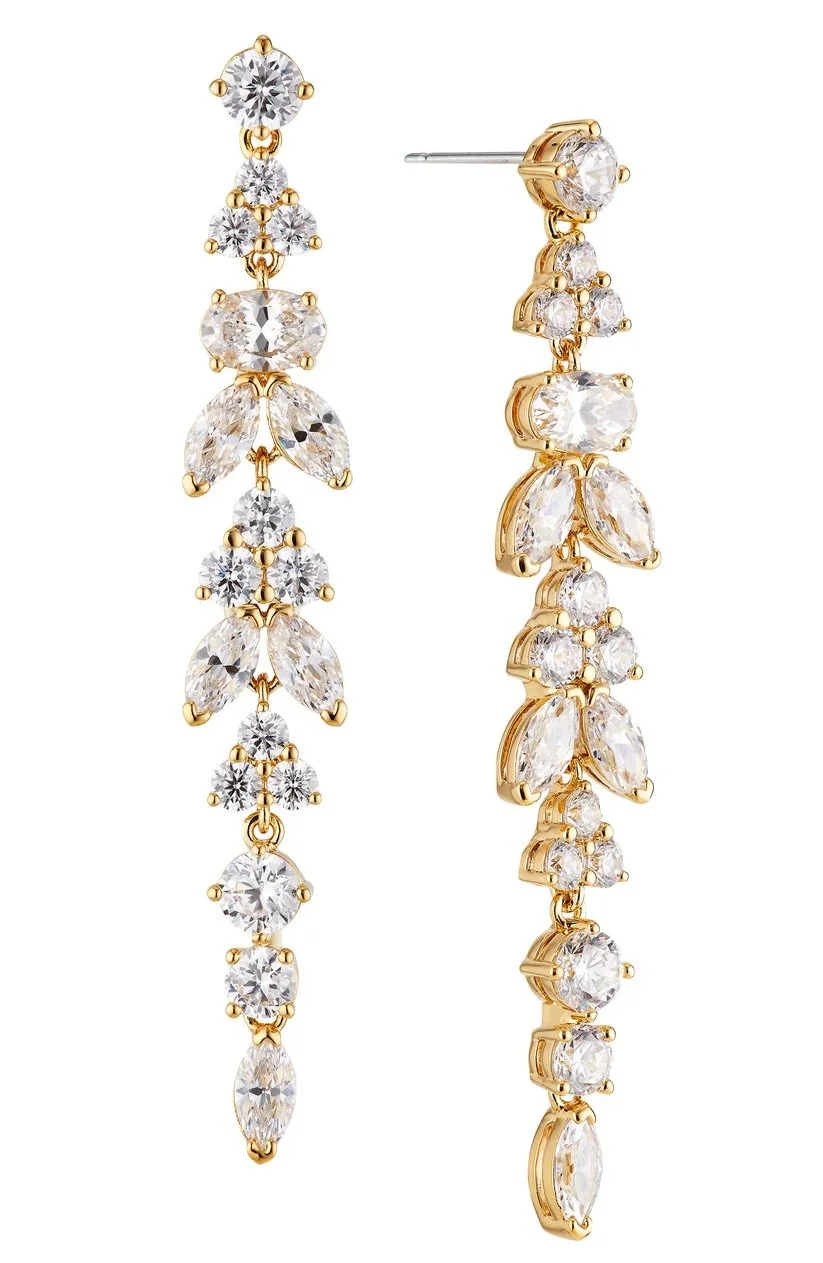 NADRI PRIMA LONG EARRINGS GOLD