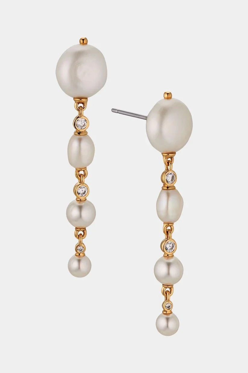 NADRI SIREN LINEAR DROP EARRINGS GOLD