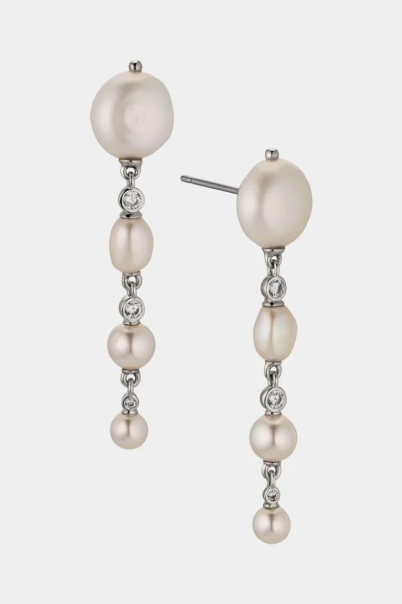NADRI SIREN LINEAR DROP EARRINGS SILVER