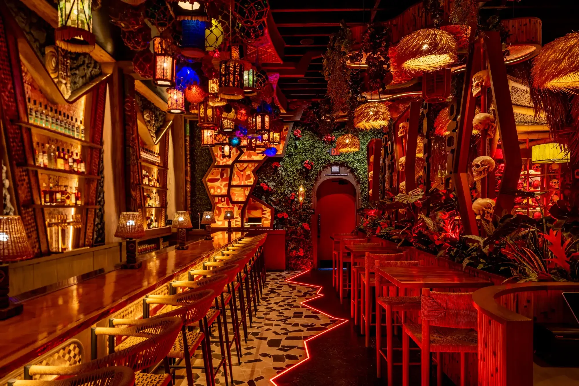 Tiki Kai colorful island inspired bar