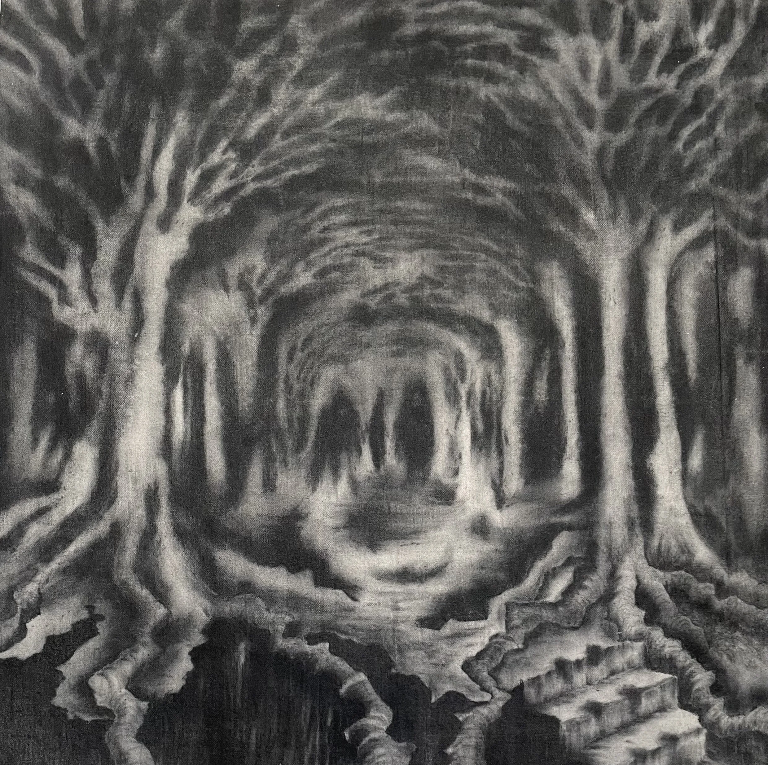 Drawing representing the uneasy boundary between my inner and outer worlds