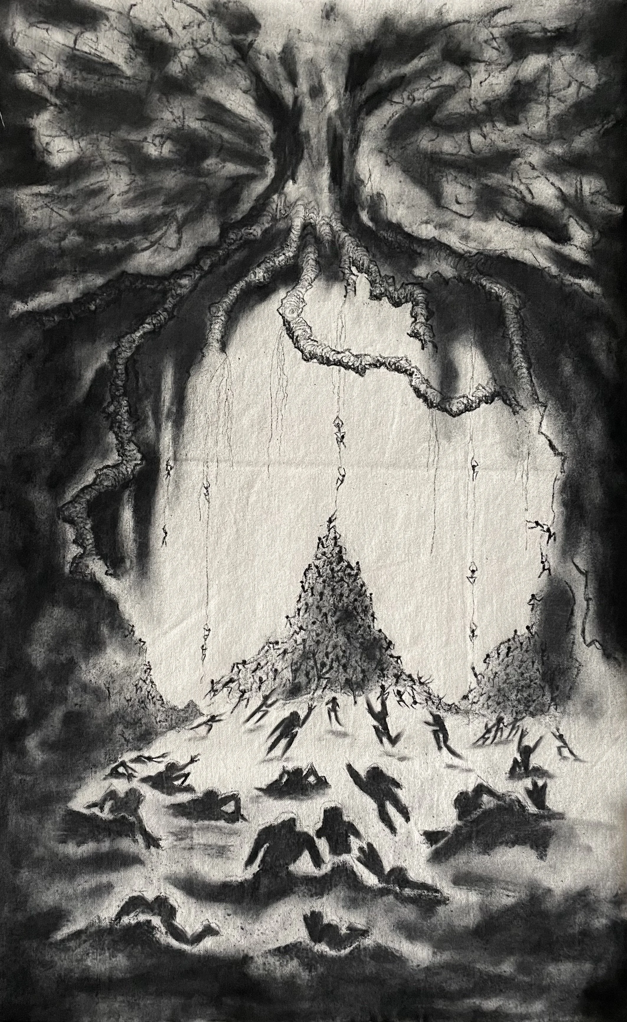 Drawing representing inner reactivity to the raging outside world