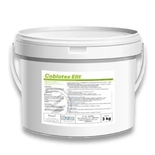 Hvit bøtte med et grønt og hvitt etikett som sier 'Coblatex Elit' og inneholder 3 kg.