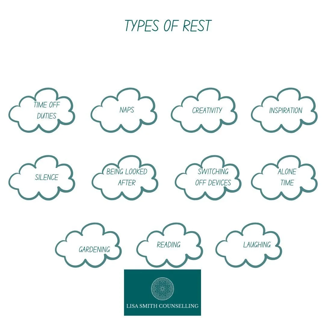 As I sign off for my Christmas leave, I recognise my need for a break, with lots of variation in the types of rest I will be taking 😊.

If you are considering counselling/psychotherapy &amp; would like an informal chat, email: lisa@lisasmithcounsell