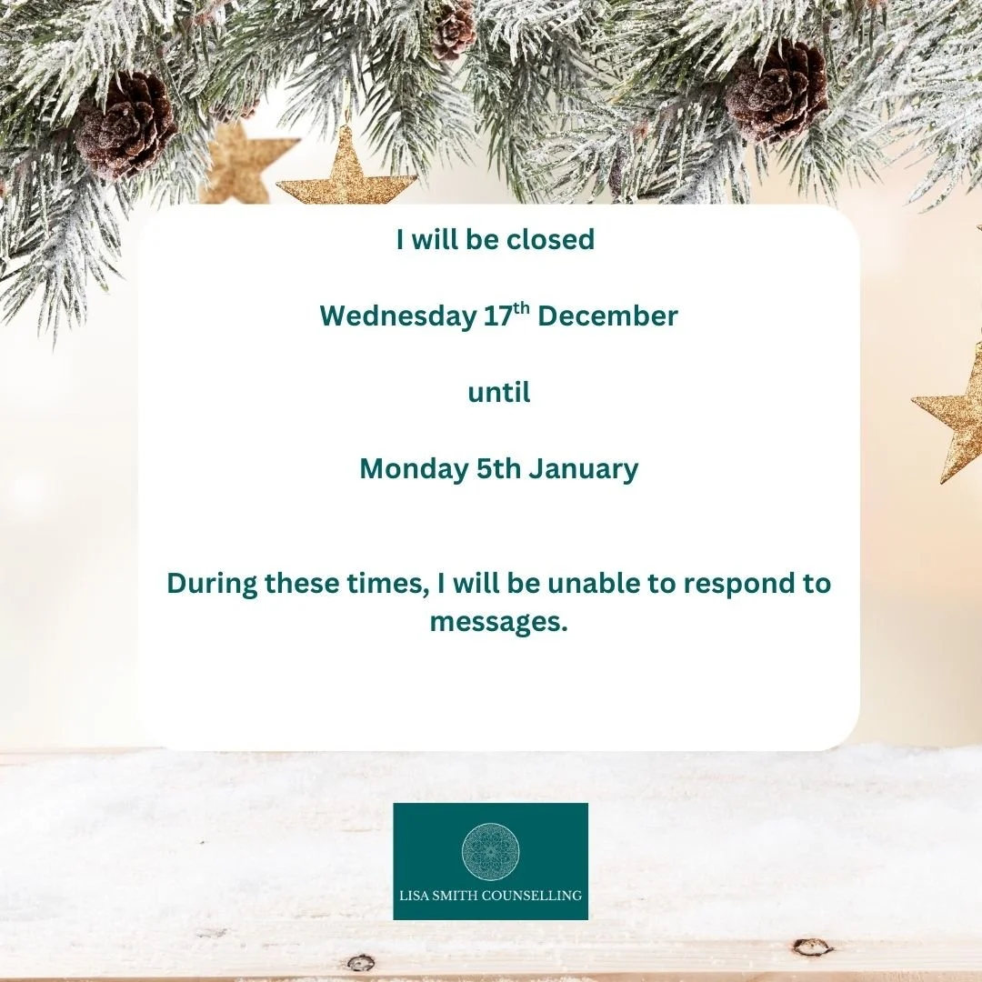 I will be closed for Christmas on Wednesday 17th December until Monday 5th January.

Although I will hold an "in case of emergency client for my current clients (Date to be confirmed and by appointment only), I will be unable to respond to any e