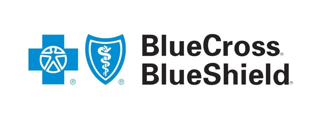 BlueCross BlueShield logo with blue medical cross and shield icons