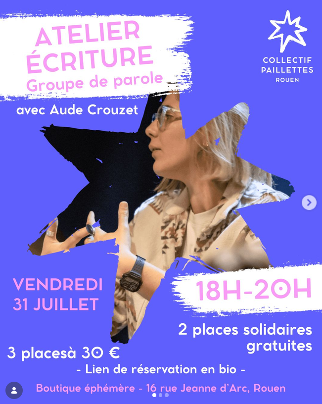 ✷ ATELIER ÉCRITURE - GROUPE DE PAROLE ✷