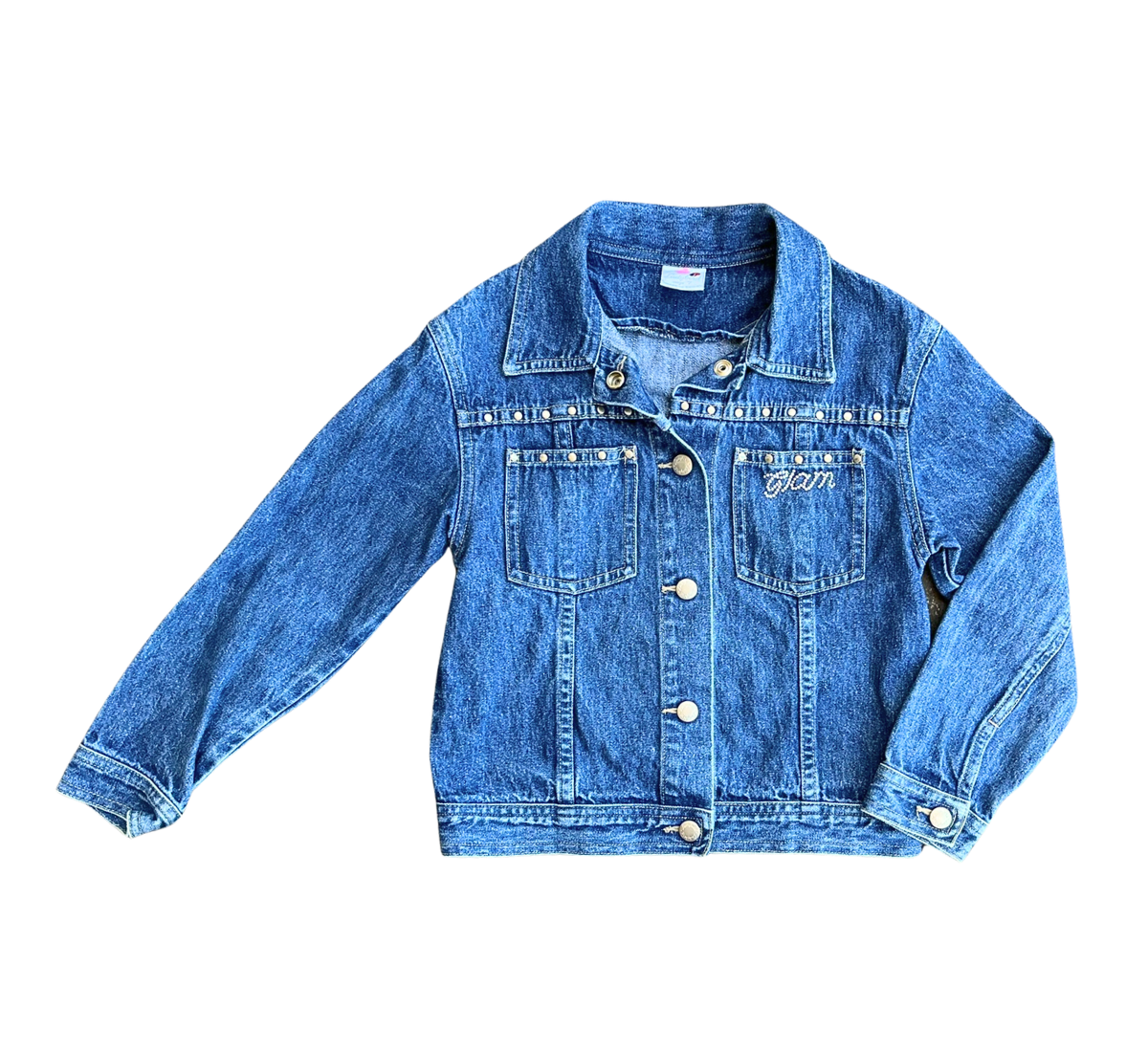 Y2K Ladybird Glam Stud Denim Jacket Size 6-7