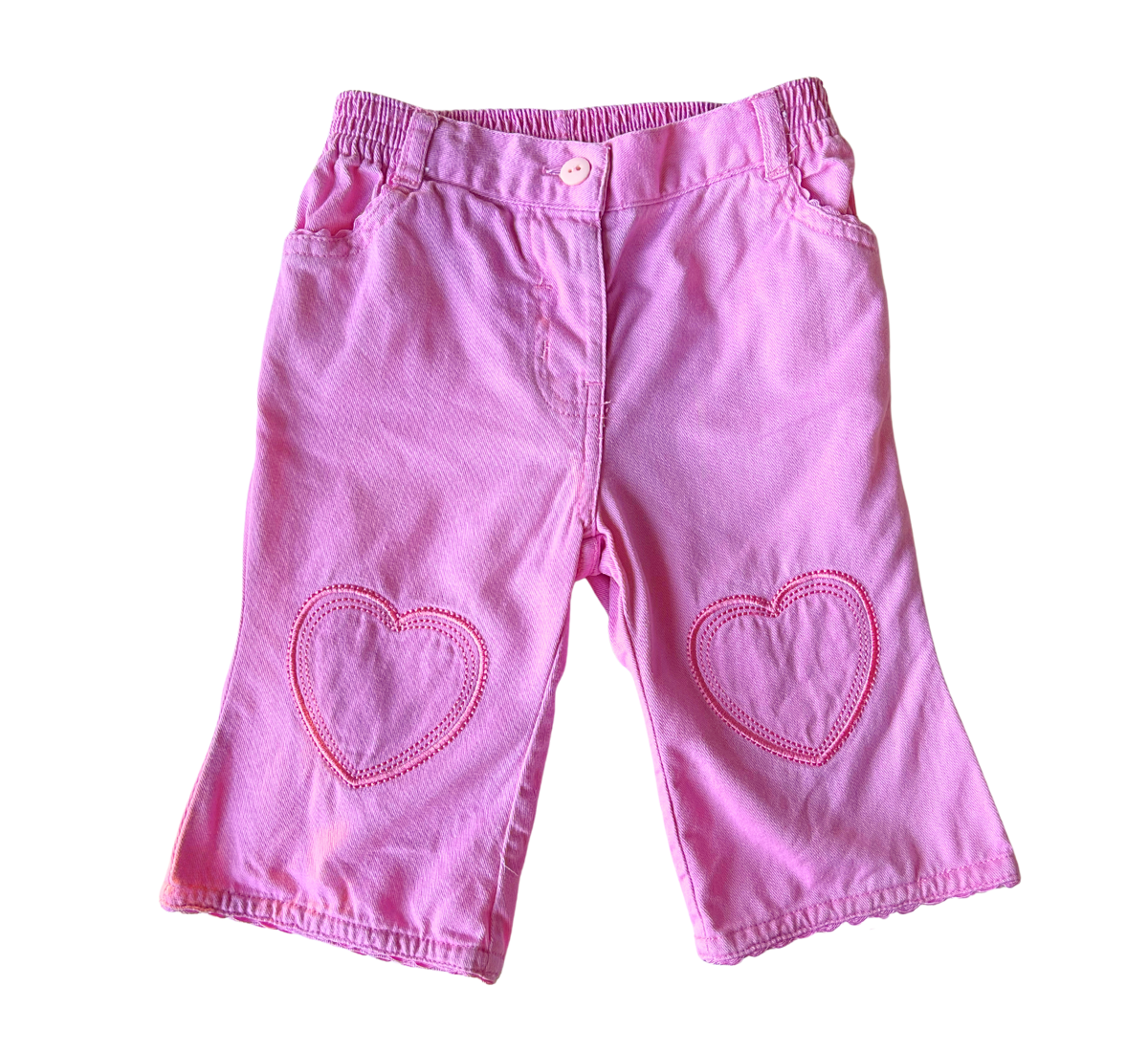 Y2K NOW Heart Embroidered Pants Pink Size 0