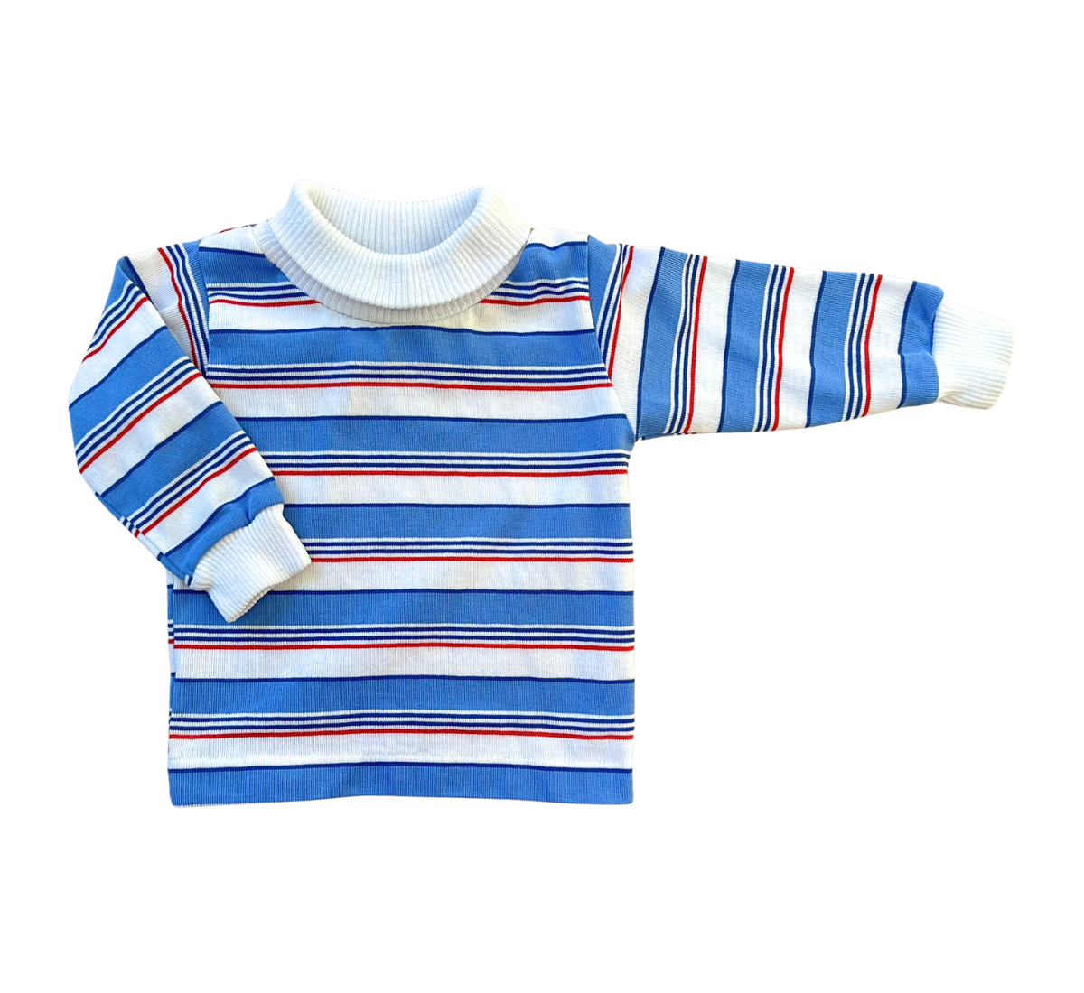80s Health-tex Striped Turtleneck Blue White Red Size 0