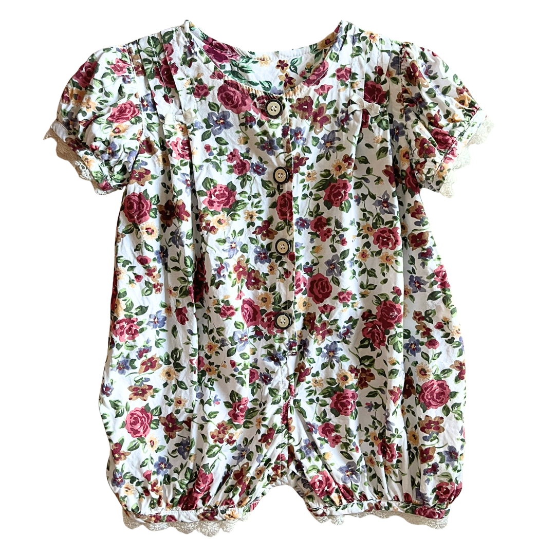 90s Target Cottagecore Floral Romper Size 0-1