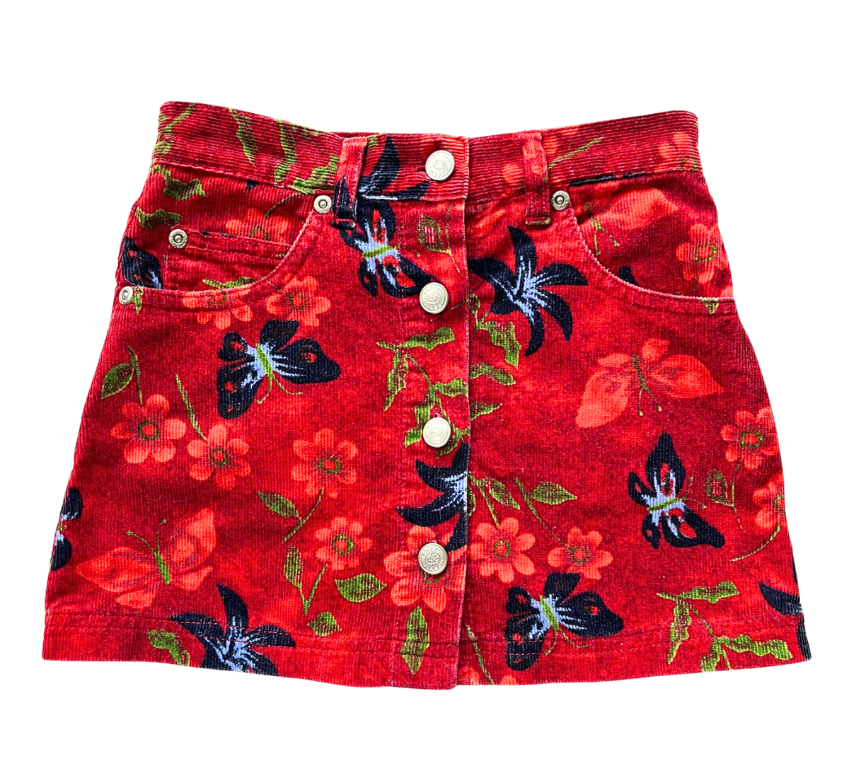 90s Pumpkin Patch Corduroy Button Down Skirt Red Size 4