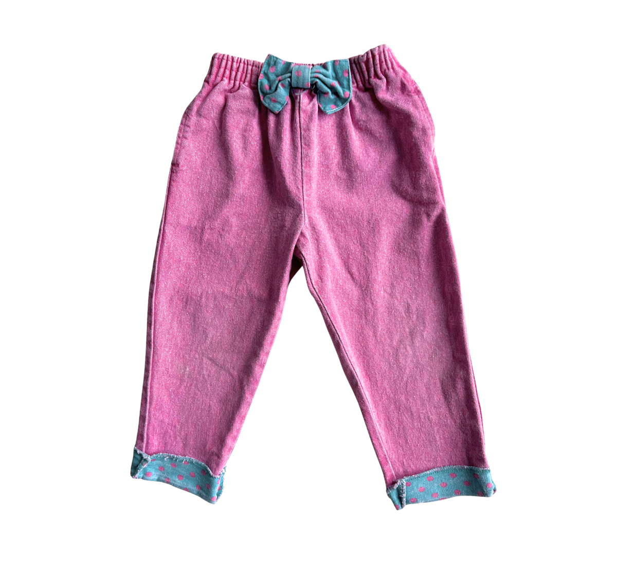 80s OshKosh Contrast Polka Dot Bow Pants Size 2T