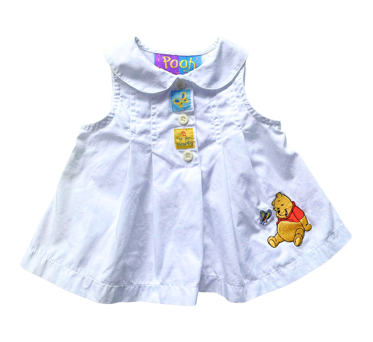 90s Winnie The Pooh Embroidered Baby Dress Size 000 - 0