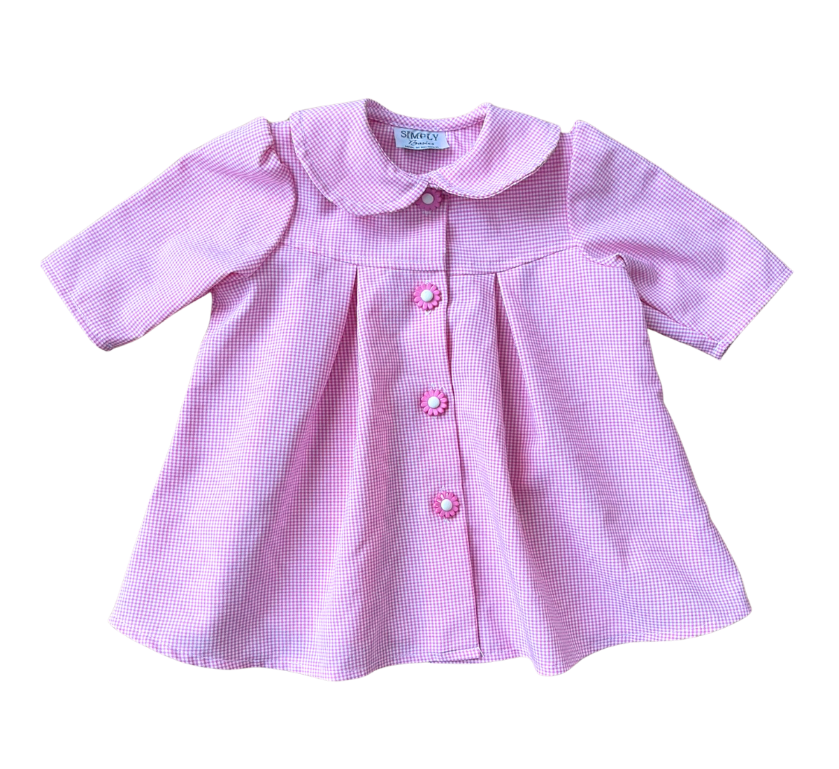 90s Daisy Gingham Collared Coat Dress Size 0