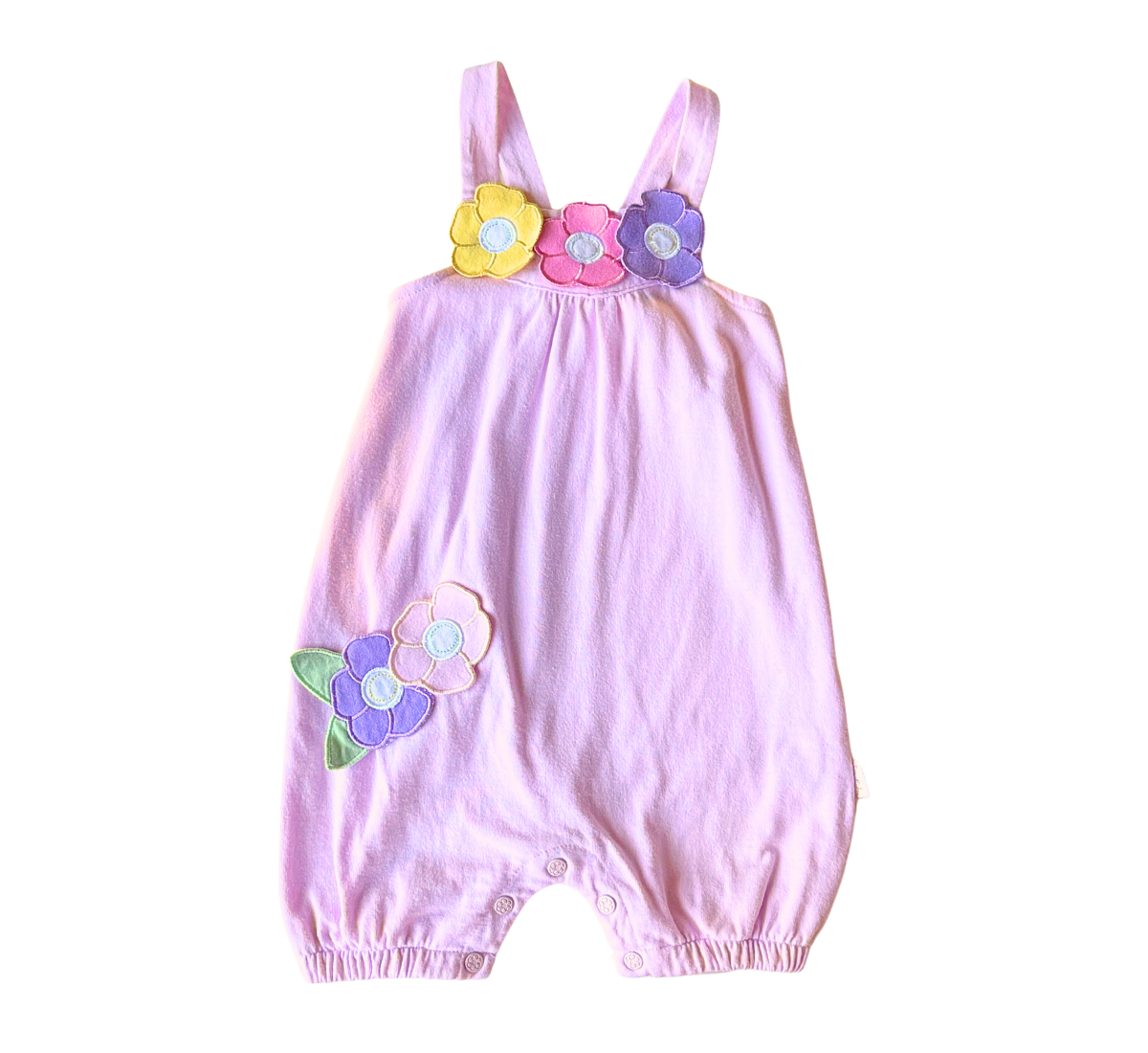 Y2K Pumpkin Patch 3D Floral Embroidered Bubble Romper Lilac Size 00