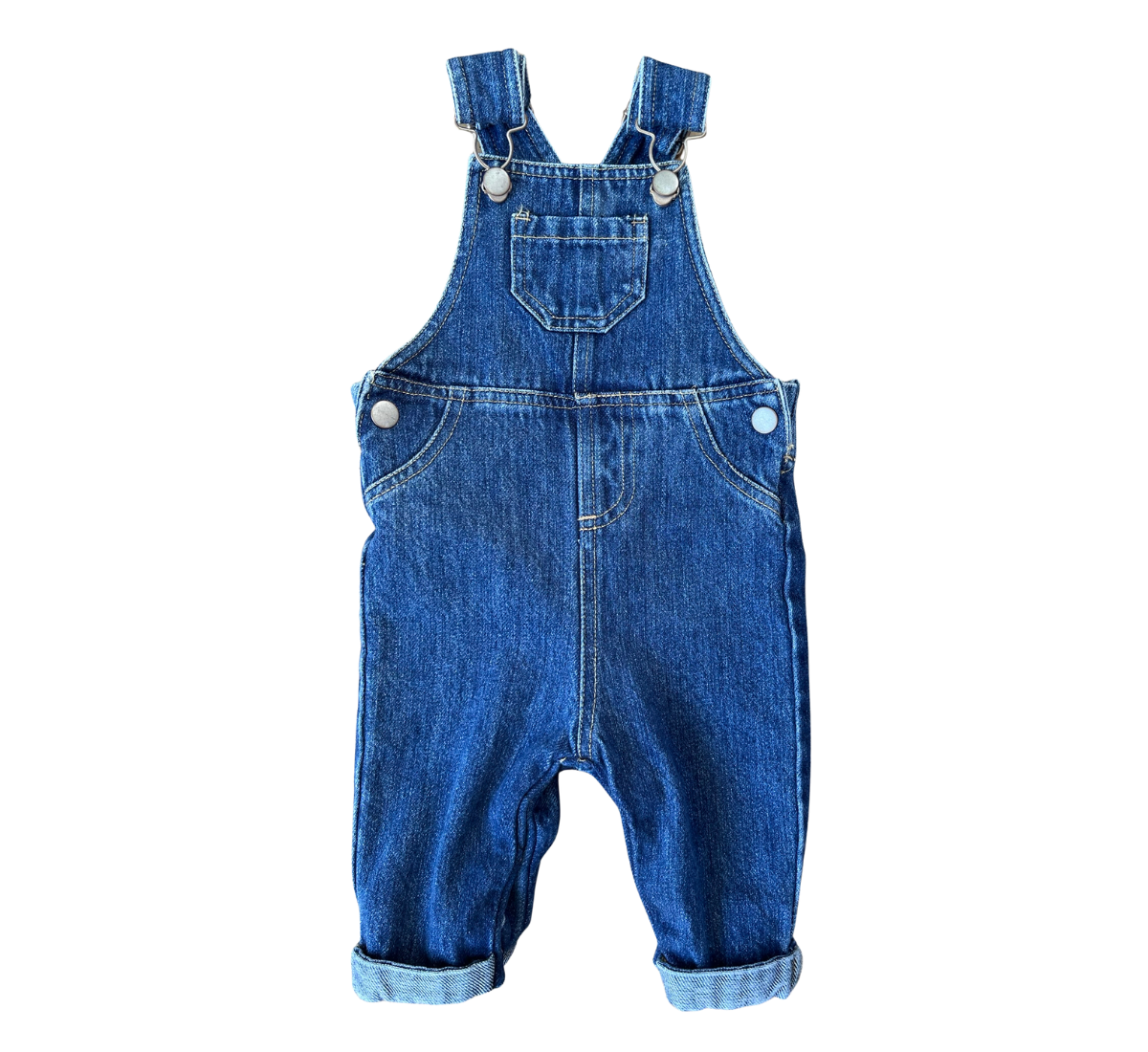 Y2K Essential Mid-Wash Blue Denim Overalls Size 000