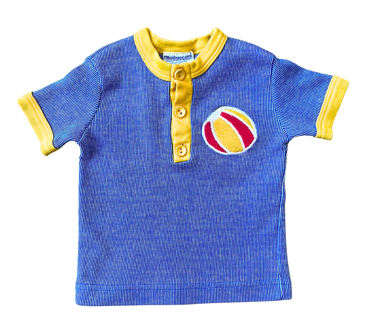 70s Beach Ball Holiday Pinstripe Baby Tee Blue Size 0