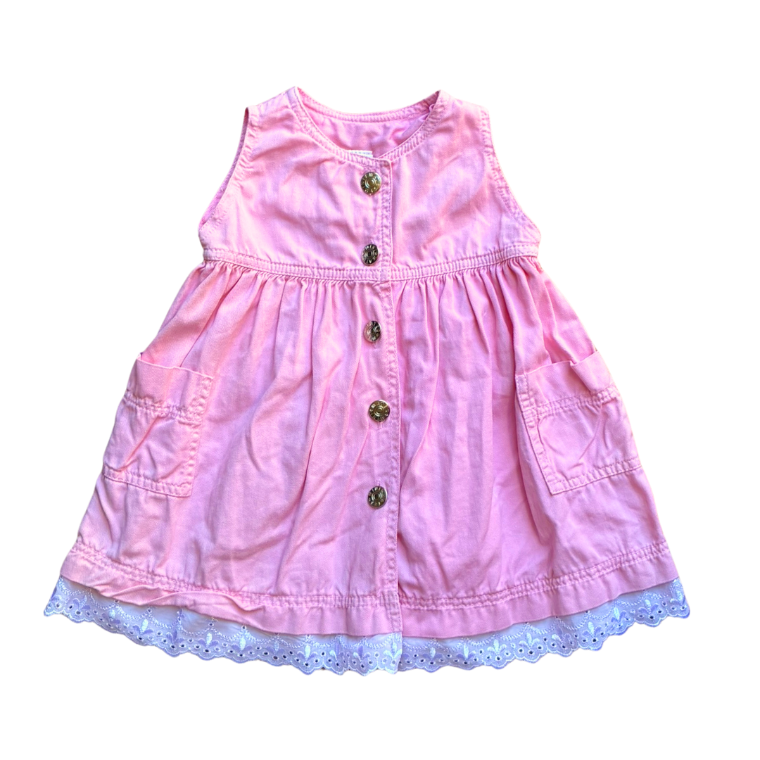 90s Mini Mates Button Down Dress Pink Size 1