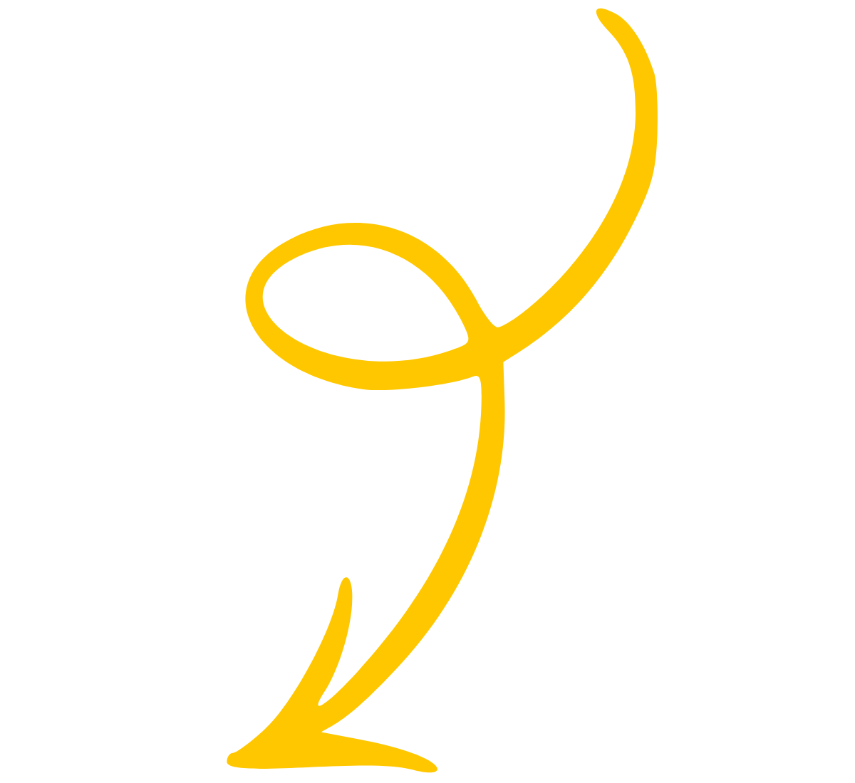 Yellow arrow with point.