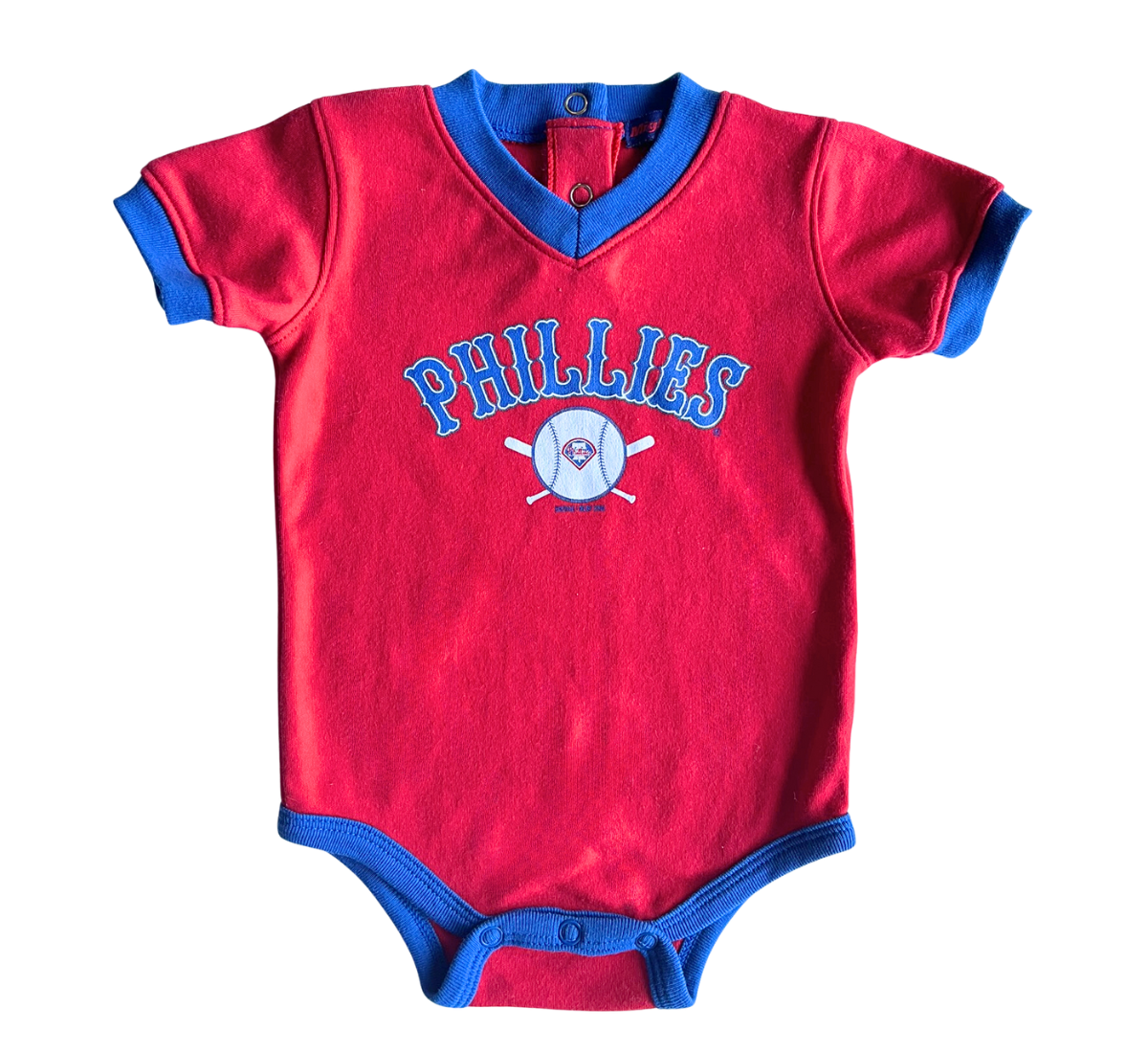 Y2K Mighty Mac Sports Phillies Official MLB Onesie Size 6-9 Months