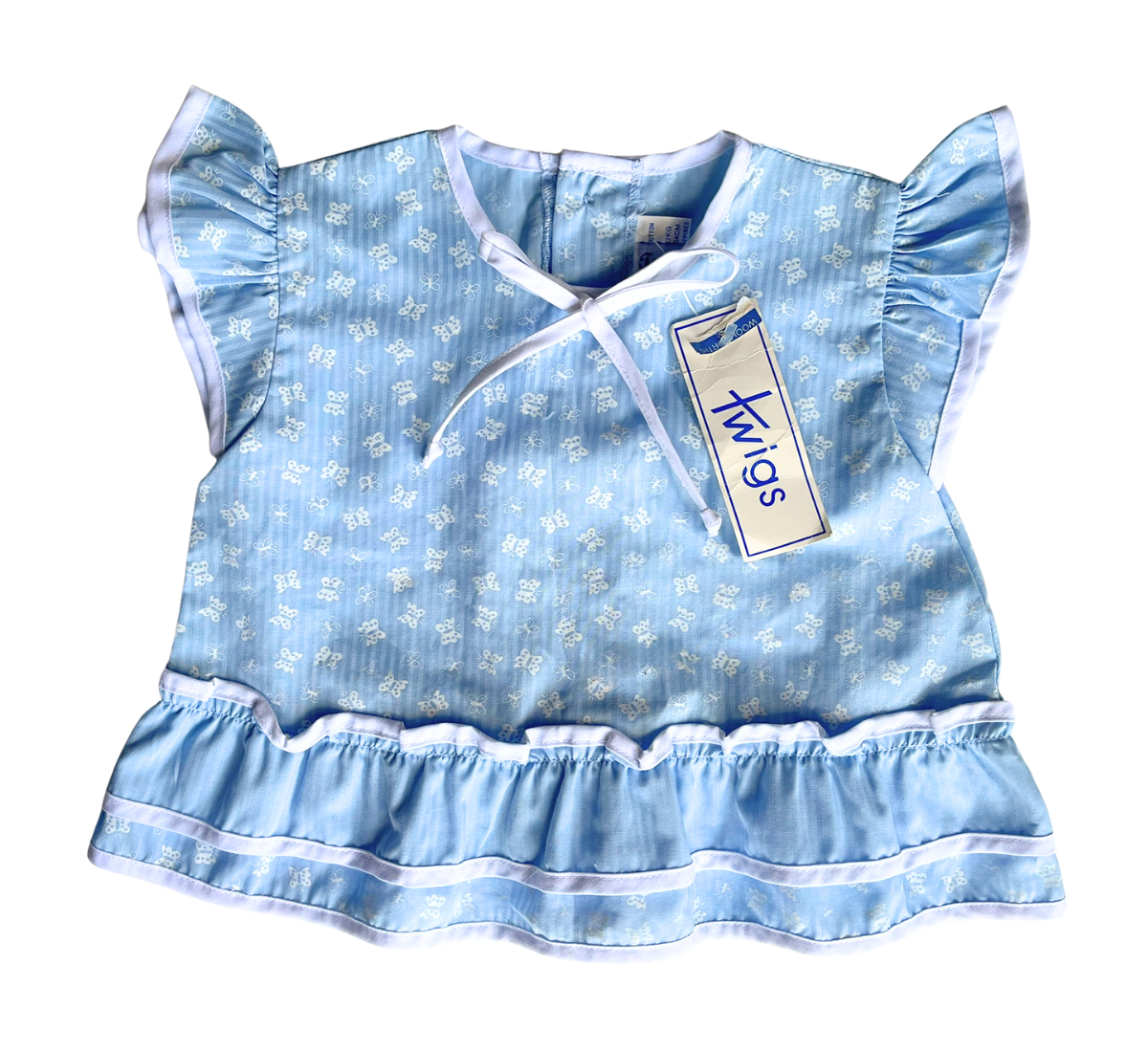 80s Twigs Frill Sleeve Butterfly Top Size 1 BNWT