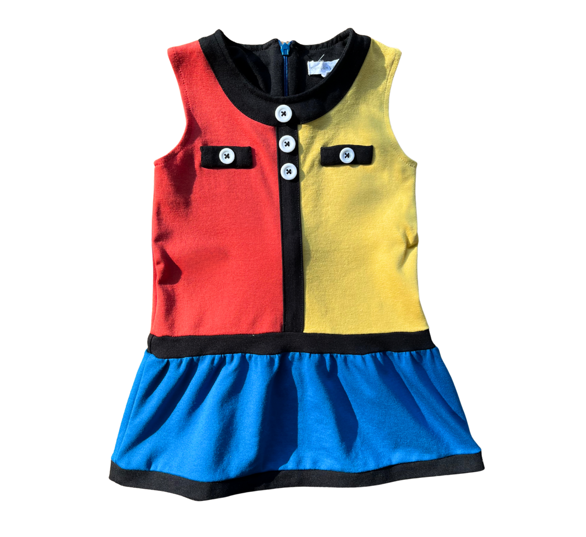 Y2K Pumpkin Patch 60s Mod Colourblock Shift Dress Size 2