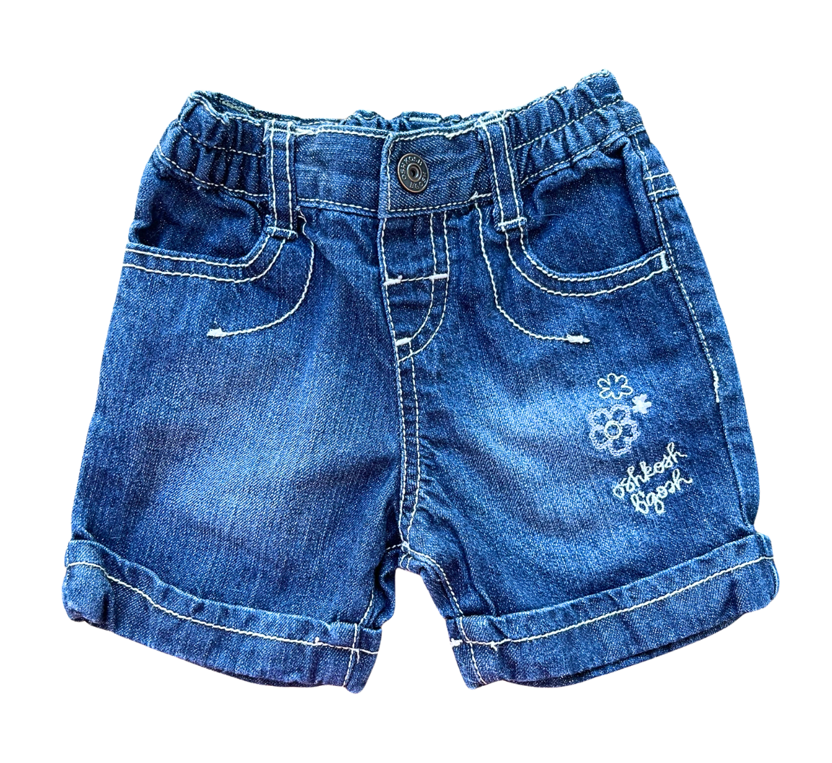 Y2K Osh Kosh B’gosh Baby Denim Embroidered Shorts Size 00