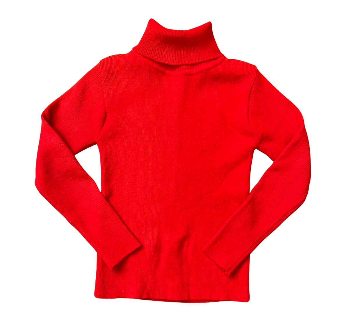 70s Target Acrylic Vibrant Red Turtleneck Jumper Size 6