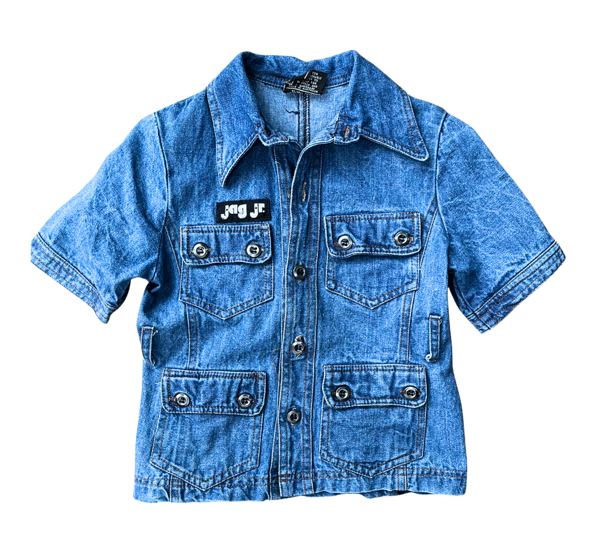 90s Jag Jr. Mid-Wash Blue Denim Shirt Jacket Size 4