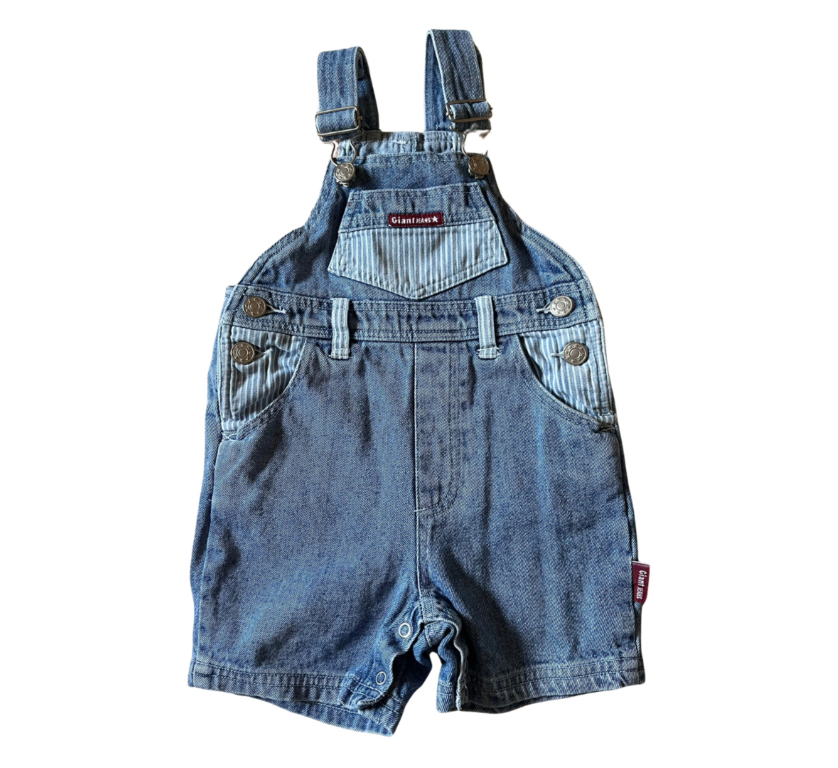 90s Giant Jeans Denim Railroad Shortalls Size 1