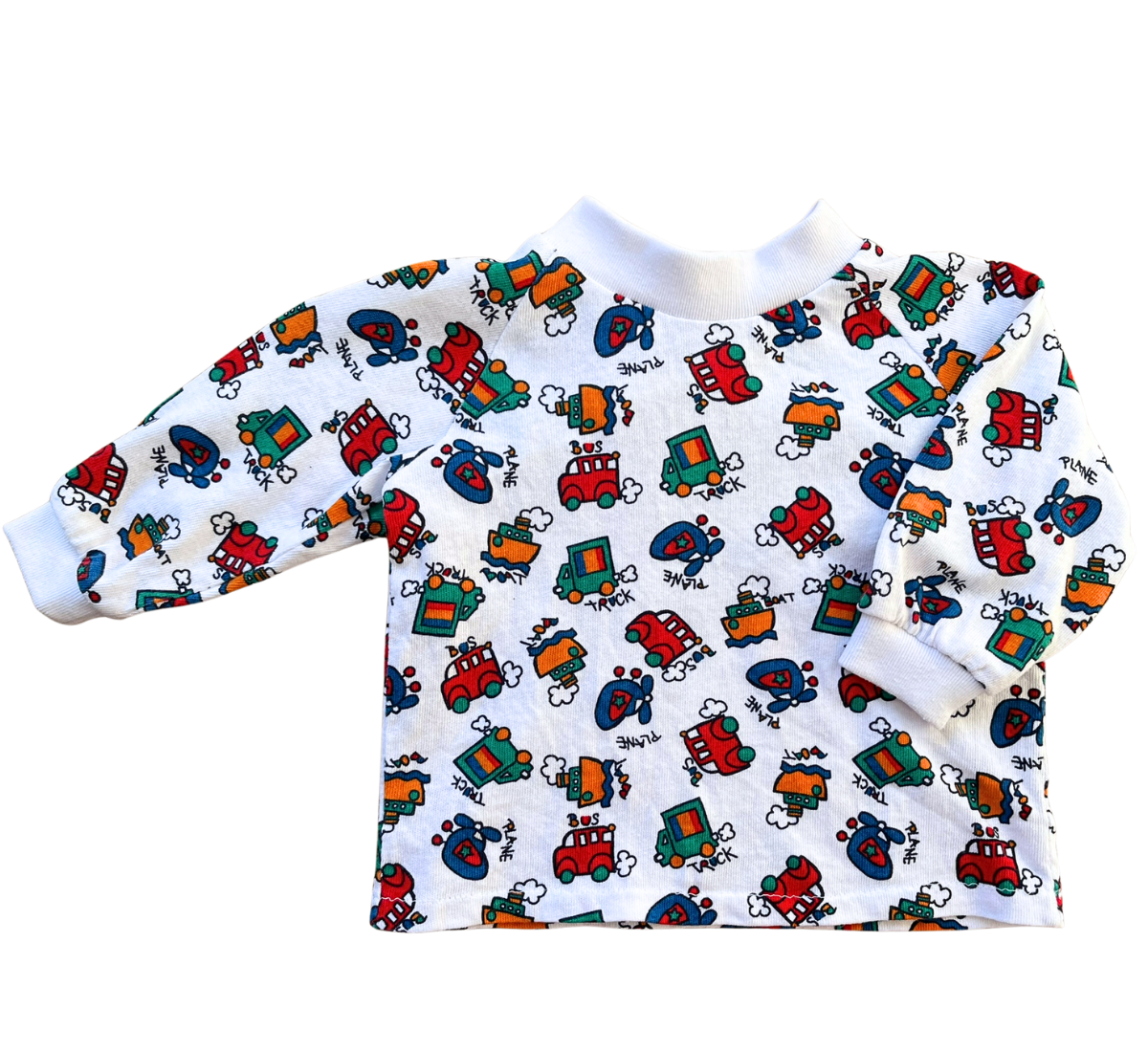 90s Primary Colour Vehicles Long Sleeve Top Size 0