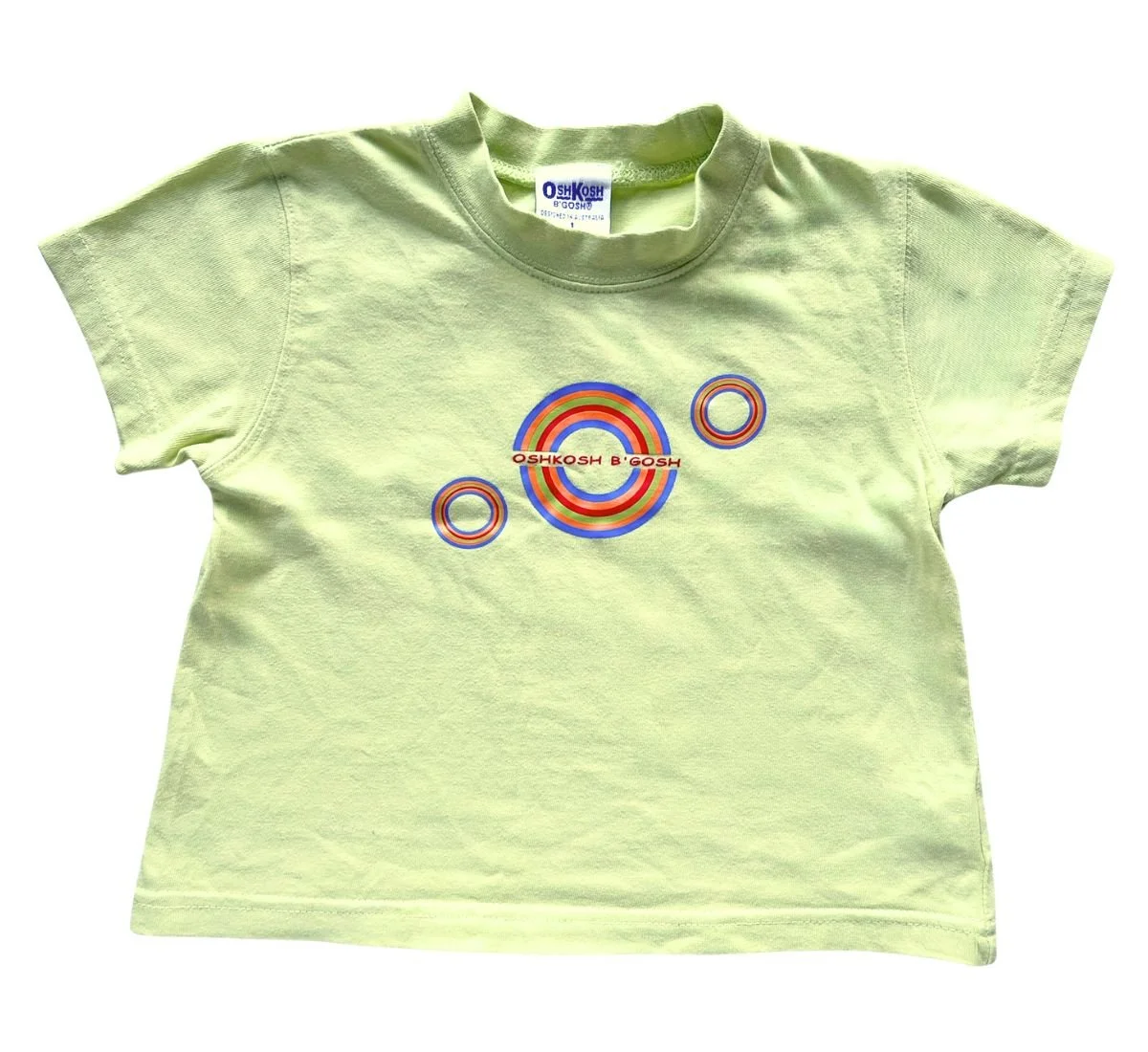 Y2K OshKosh B'Gosh Designed In Australia Graphic Print Logo Tee Size 1-2