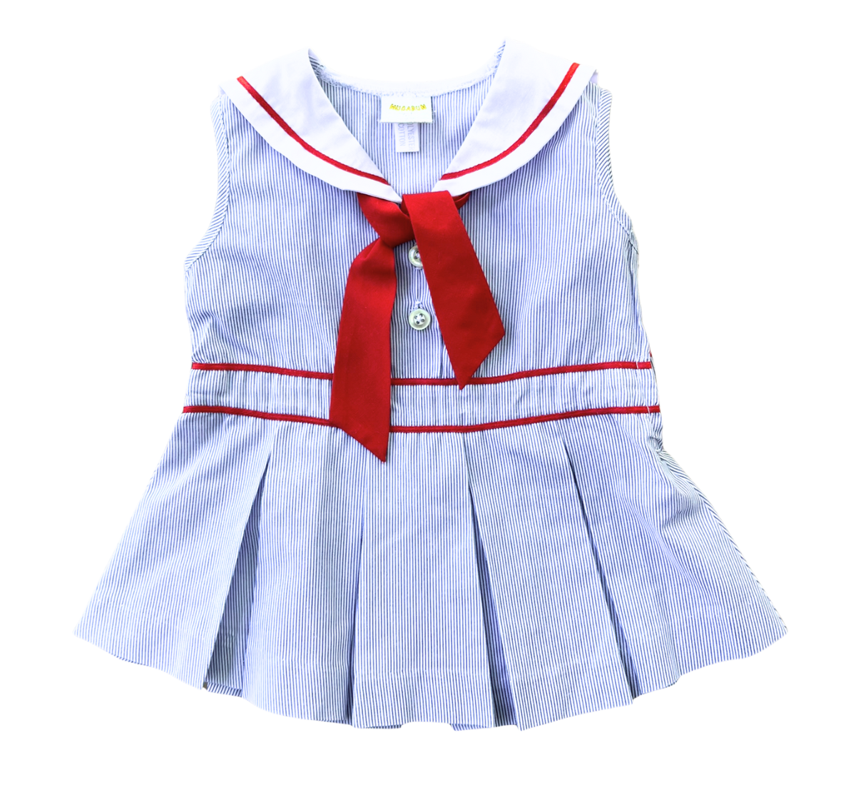 80s Sailor Baby Nautical Pinstripe Tie Dress Size 00